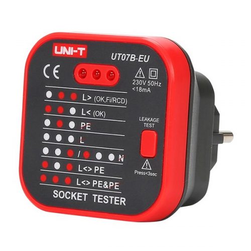 UNI T UT07B EU Socket Tester 500x500 - تستر پریز مدل UNI-T UT07B-EU